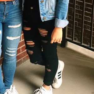 High rise ripped skinny jeans